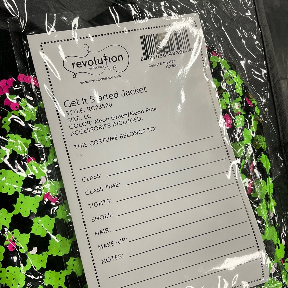 Revolution- Get it Started Jacket: Neon pink and green jacket